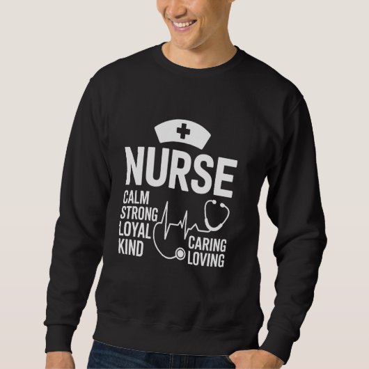 Sweatshirt Soins aimables Calme Forte Loyal Infirmière Semain (Devant)