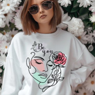 Sweatshirt Sois-tu Face Line Art Femme Face Line Art
