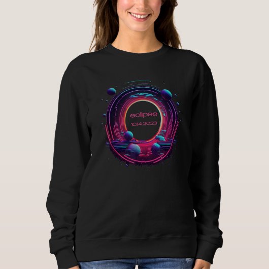 Sweatshirt Solar Annular Eclipse 2023 Totality Eclipse Vaporw (Devant)