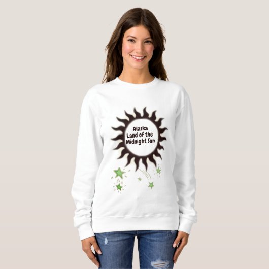 Sweatshirt Soleil de minuit noir de l'Alaska (Devant entier)