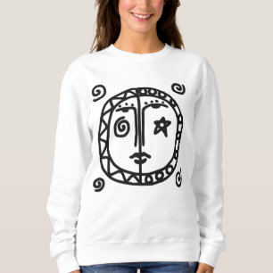 Sweatshirt Soleil et Lune Art Portable Abstrait