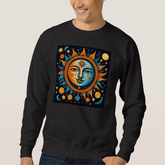 Sweatshirt Soleil Et Lune Célestes  (Devant)