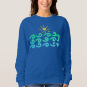 Sweatshirt Soleil et vagues Art portable Abstrait (Devant)