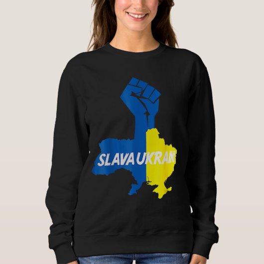 Sweatshirt Solidarité Slava Ukraini (Devant)