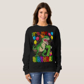 Sweatshirt Son 7ème anniversaire Boy Rex Dinosaur Anniversair (Devant entier)