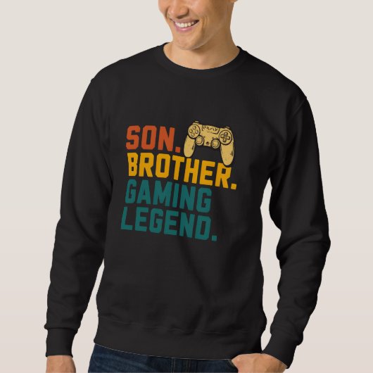 Sweatshirt Son Brother Gaming Legend Retro Gamer Boys Kids Me (Devant)