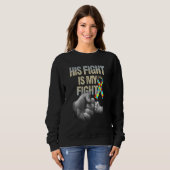 Sweatshirt Son Combat Est Ma Sensibilisation sur l'autisme De (Devant entier)