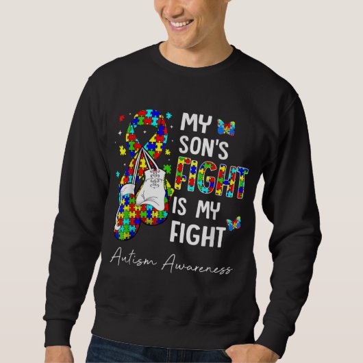 Sweatshirt Son Combat Est Mon Combat Mon Fils Sensibilisation (Devant)