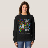 Sweatshirt Son Combat Est Mon Combat Mon Fils Sensibilisation (Devant entier)