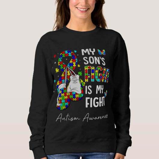 Sweatshirt Son Combat Est Mon Combat Mon Fils Sensibilisation (Devant)