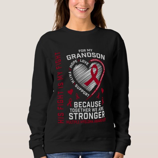Sweatshirt Son combat est mon combat Petit-fils Myélome multi (Devant)