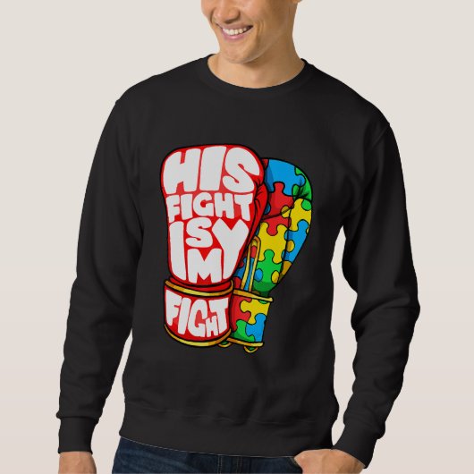 Sweatshirt Son Combat Est Mon Fight Sensibilisation sur l'aut (Devant)