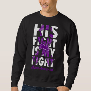 Sweatshirt Son Combat Est Mon Lupus Conscience Violet Ribbo