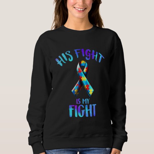 Sweatshirt Son Combat Est Mon Mois De Sensibilisation sur l'a (Devant)