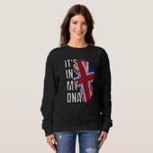 Sweatshirt Son Dans Mon Dna British Drapeau Royaume-Uni (Devant entier)