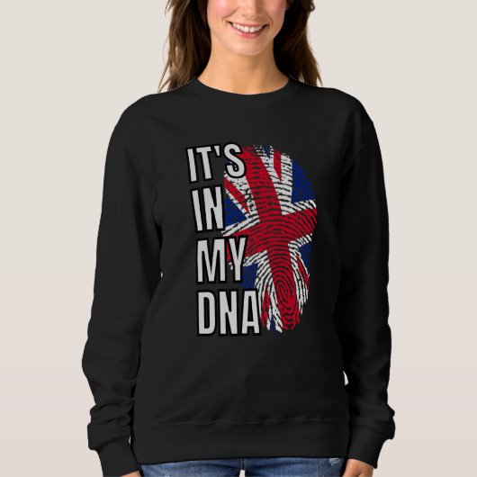 Sweatshirt Son Dans Mon Dna British Drapeau Royaume-Uni (Devant)