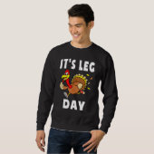 Sweatshirt Son Jour de la Jambe Thanksgiving Turkey Tro Famil (Devant entier)