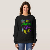 Sweatshirt Son Mardi Gras Yall Funny Mardi Gras Party Mask Co (Devant entier)