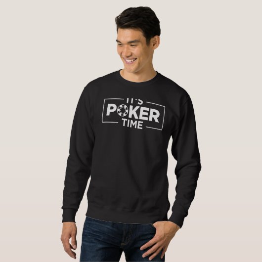 Sweatshirt Son temps de jeu de poker (Devant entier)