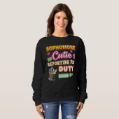 Sweatshirt Sophomore Cutie Reporting Pour L'Enseignant De Ser (Devant entier)