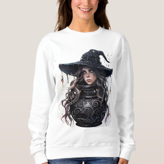 Sweatshirt sorcière casquette effrayante sur un bocal (Devant)