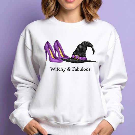 Sweatshirt Sorcière Casquette Et Talons Cute Witchy Halloween