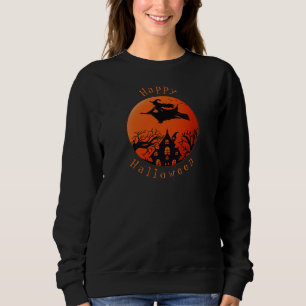 Sweatshirt Sorcière de scène d'Halloween déplaisante et maiso