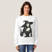 Sweatshirt Sorcière gothique long sleeve Tee femmes (Devant entier)