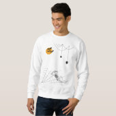 Sweatshirt Sorcière sur la lune avec araignées et squelette (Devant entier)