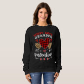 Sweatshirt Sorry Boys Grandpa Is My Valentine Hearts Leopard  (Devant entier)