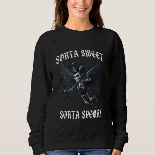 Sweatshirt Sorta Sweet Sorta Éffrayante gothique Funny Valent (Devant)