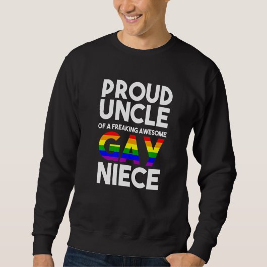 Sweatshirt Sortir Gay pride Ally Fier Oncle Lgbtq Stuff (Devant)