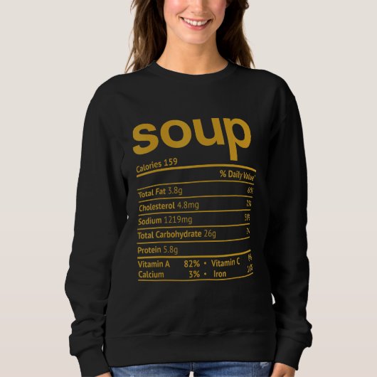 Sweatshirt Soupe Nutrition Fact Thanksgiving Noël (Devant)