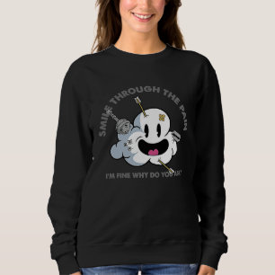 Sweatshirt Sourire à travers la douleur Emo Triste Cœur Brisé