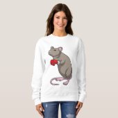 Sweatshirt Souris à Boxing avec gants de Boxing (Devant entier)