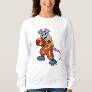 Sweatshirt Souris au baseball avec gant de baseball
