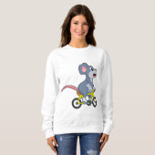 Sweatshirt Souris avec vélo (Devant entier)