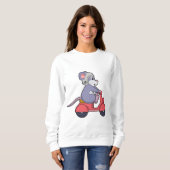 Sweatshirt Souris comme Biker avec Scooter.PNG (Devant entier)