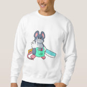 Sweatshirt Souris comme coiffeur avec ciseaux et comble (Devant)