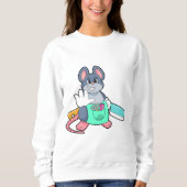 Sweatshirt Souris comme coiffeur avec ciseaux et comble (Devant)