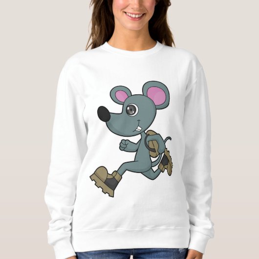 Sweatshirt Souris comme coureur avec sac à dos (Devant)