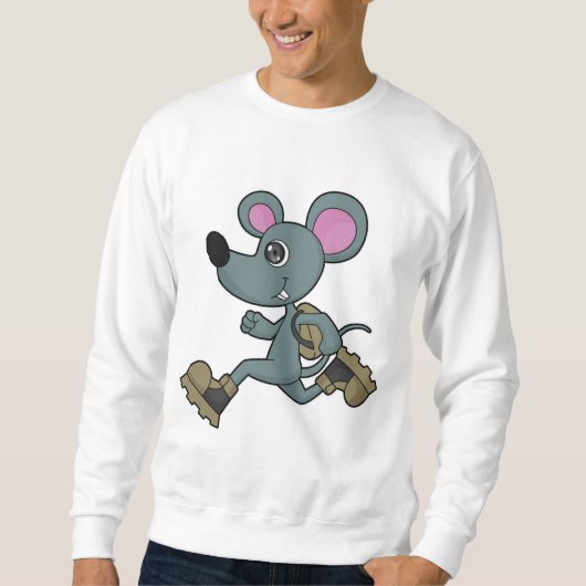 Sweatshirt Souris comme coureur avec sac à dos (Devant)