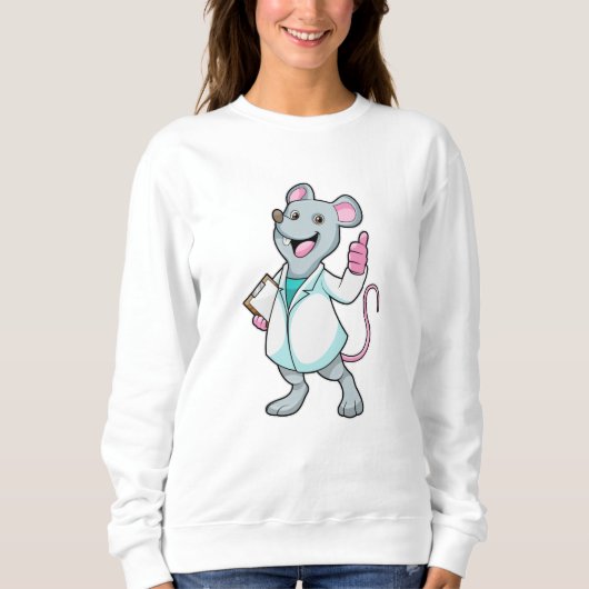 Sweatshirt Souris comme docteur avec manteau de docteur (Devant)