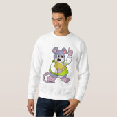 Sweatshirt Souris comme enseignant avec livre (Devant entier)