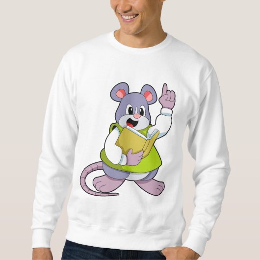 Sweatshirt Souris comme enseignant avec livre (Devant)