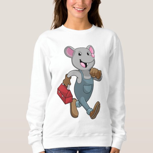 Sweatshirt Souris comme homme de main avec Boîte à outils (Devant)