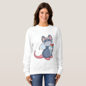 Sweatshirt Souris comme mariée avec voile et cadeau.PNG (Devant entier)