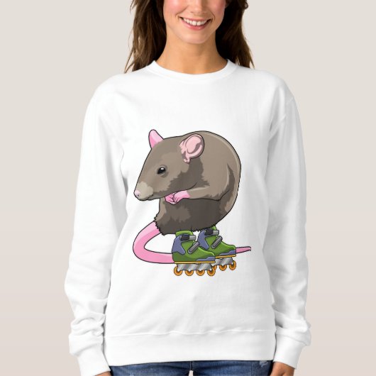 Sweatshirt Souris comme Patinage en ligne avec Patins en lign (Devant)
