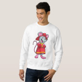 Sweatshirt Souris comme pompier avec casque (Devant entier)