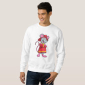 Sweatshirt Souris comme pompier avec casque (Devant entier)